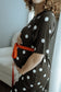 Chic Maternity Nursing Polka Dot/Delivery Gown-Black (Belt Not Included)